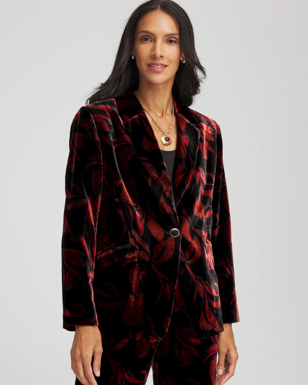 ぶぅこ Velvet Printed Blazer | Chico's